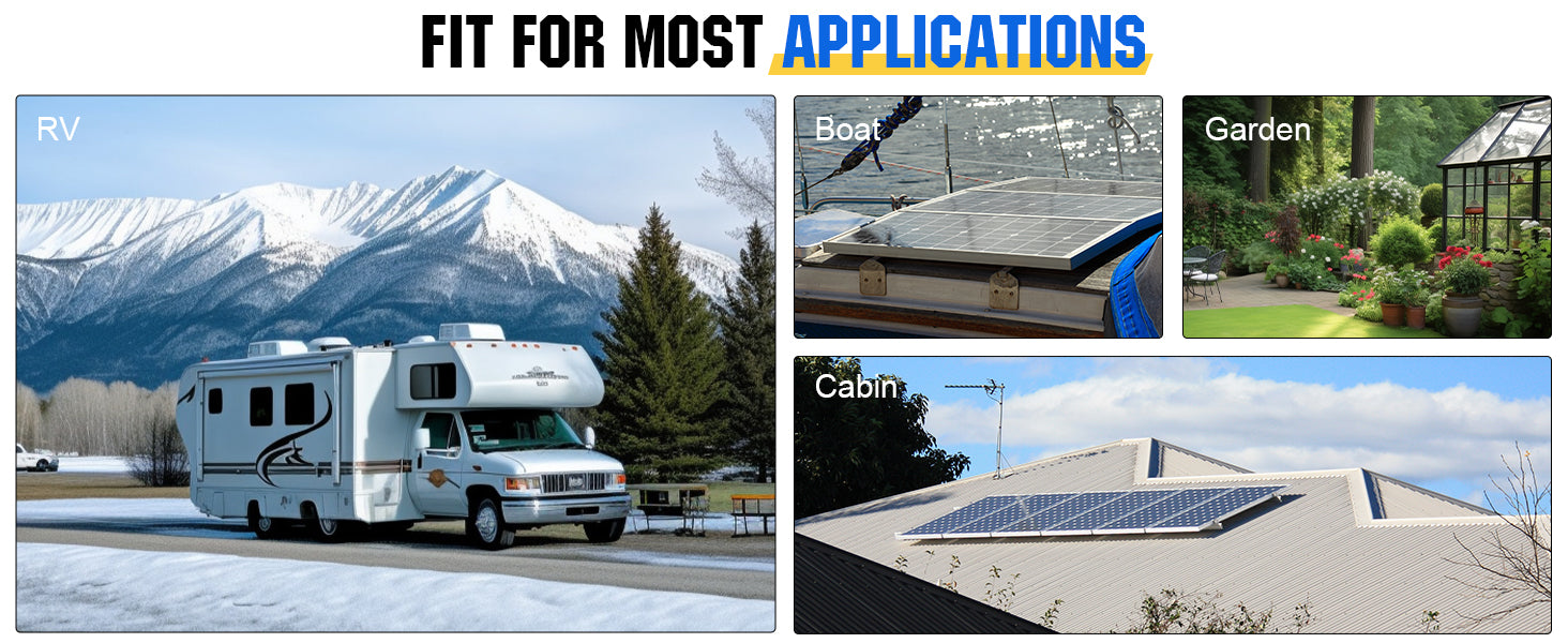 ECO-WORTHY 400 Watt 12 Volt Premium Solar Panel Kit 400W 12V Solar Power Off Grid System for Home, RV, Boat