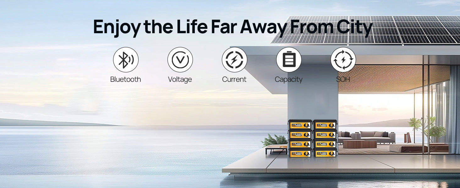 ECO-WORTHY 3584Wh 12V 280Ah LiFePO4 RV Battery w/Bluetooth & Low Temp Cutoff - Built-in 200A BMS - Deep Cycle for Camper, Traile