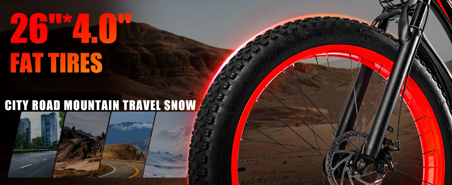 EOEOTWO 1500W Fat Tire Electric Bike for Adults 26"x4.0 All Terrain Ebike 34MPH Fast Mountain E-Bike 48V Long Range Snow Beach Bicycle
