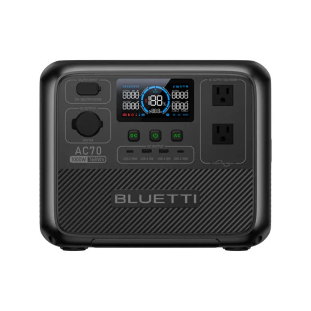 【US PLUG】BLUETTI AC70 Portable Power Station | 1000W 768Wh, Generator for Road Trip, Off-grid, Power Outage