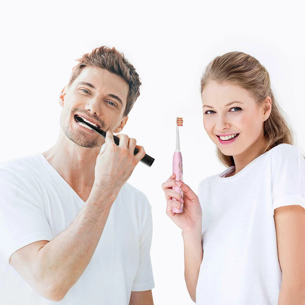 Fairywill Electric Sonic Toothbrush FW-D7 USB Charge Rechargeable Adult Waterproof Electronic Tooth Brushes Replacement Heads 8