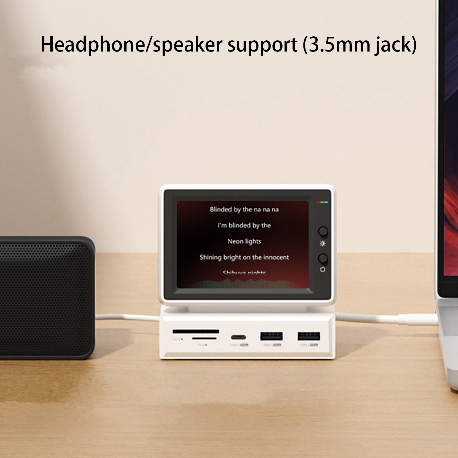 3.5inch HDD Data Monitor Display Sub Screen with USB C Hub for Laptop PC MacBook IPS Mini Screen AIDA64 Mini PC CPU RAM