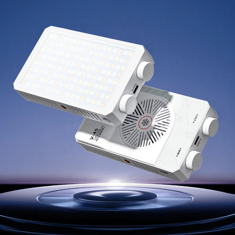 Portable 40W LED Camera Light 2800K-9000K Handheld Filling Light 4400mAh Rechargeable Pocket Photography Lighting Lamp