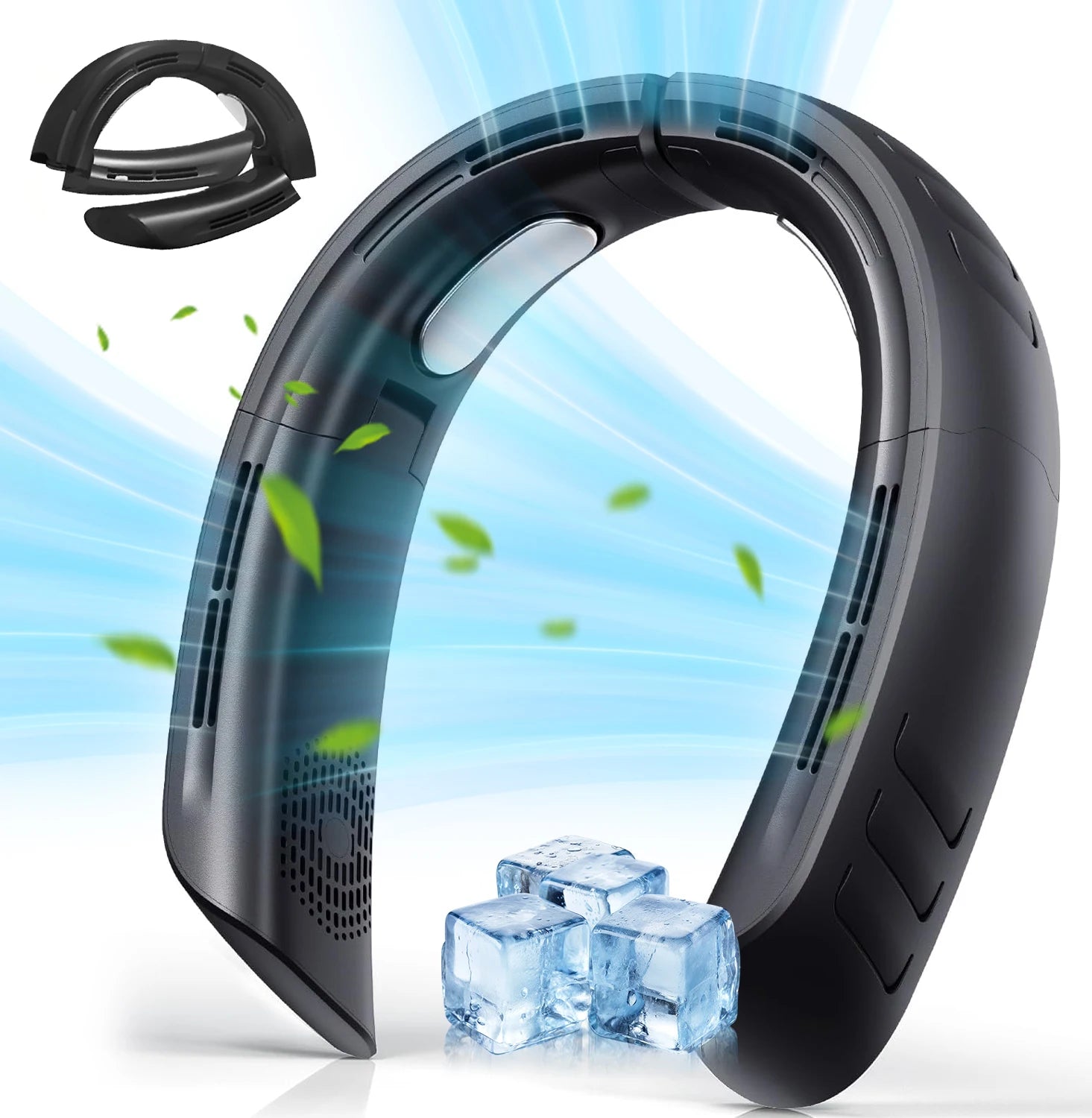 Hanging Neck Fan Portable Bladeless Air Cooler Outdoor Wearable Hands-Free Fan 6000mAh Rechargeable Neck Air Conditioner
