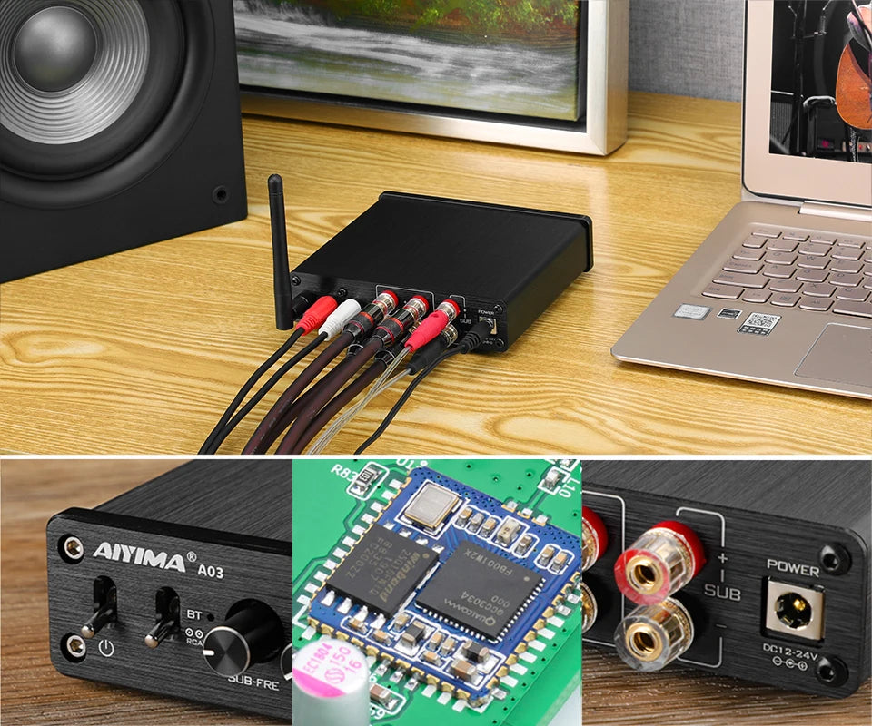 AIYIMA A03 TPA3116 Subwoofer Bluetooth Amplifier HiFi TPA3116D2 2.1 Digital Audio Power Amplifiers 50Wx2+100W Sound Amplificador