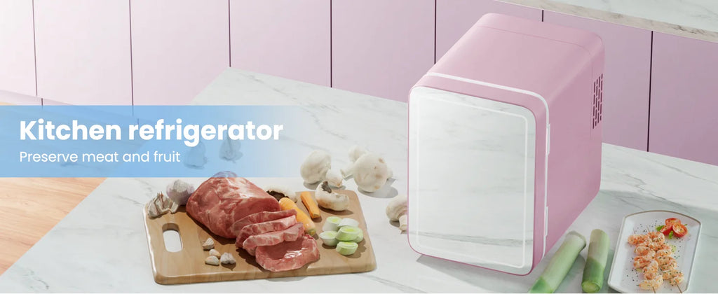 6L/9L LED Mirror Mini Fridge With Light 12V 240V Portable Cosmetic Refrigerator Cooler Warmer for Car Home Makeup Skincare