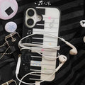 ins Art Piano Key Notes Creative Exquisite Cute Phone Case For iPhone 16 15 14 13 12 11 Pro Max Plus Y2K Kawaii Cover