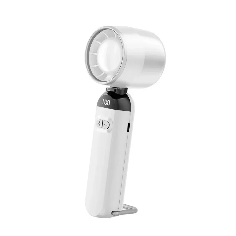 Portable Handheld Fan 3000mAh Foldable Neck Fan Personal Cooling 1-100 Speeds Turbo Airflow USB Rechargeable Mini Fan for Travel