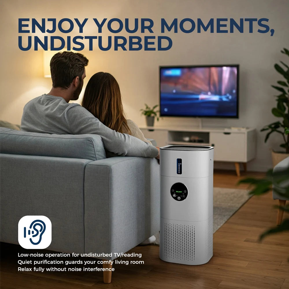 2-in-1 Air Purifier with Humidifier Combo for Home Allergies and Pets Hair, Smokers in Bedroom, H13 True HEPA Filter