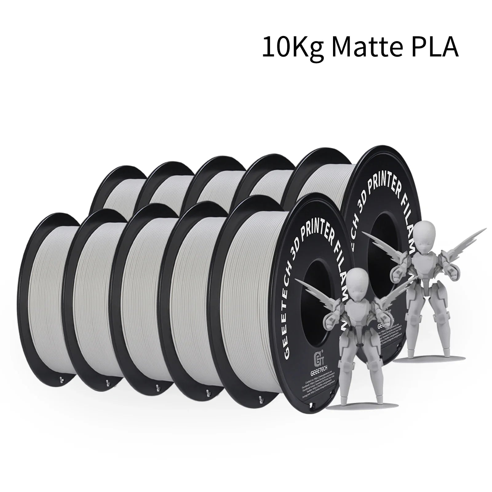 GEEETECH 10Kg 3d Matte PLA Filament 1.75mm Spool Wire For 3D Printer Material,Safety, Vacuum packaging