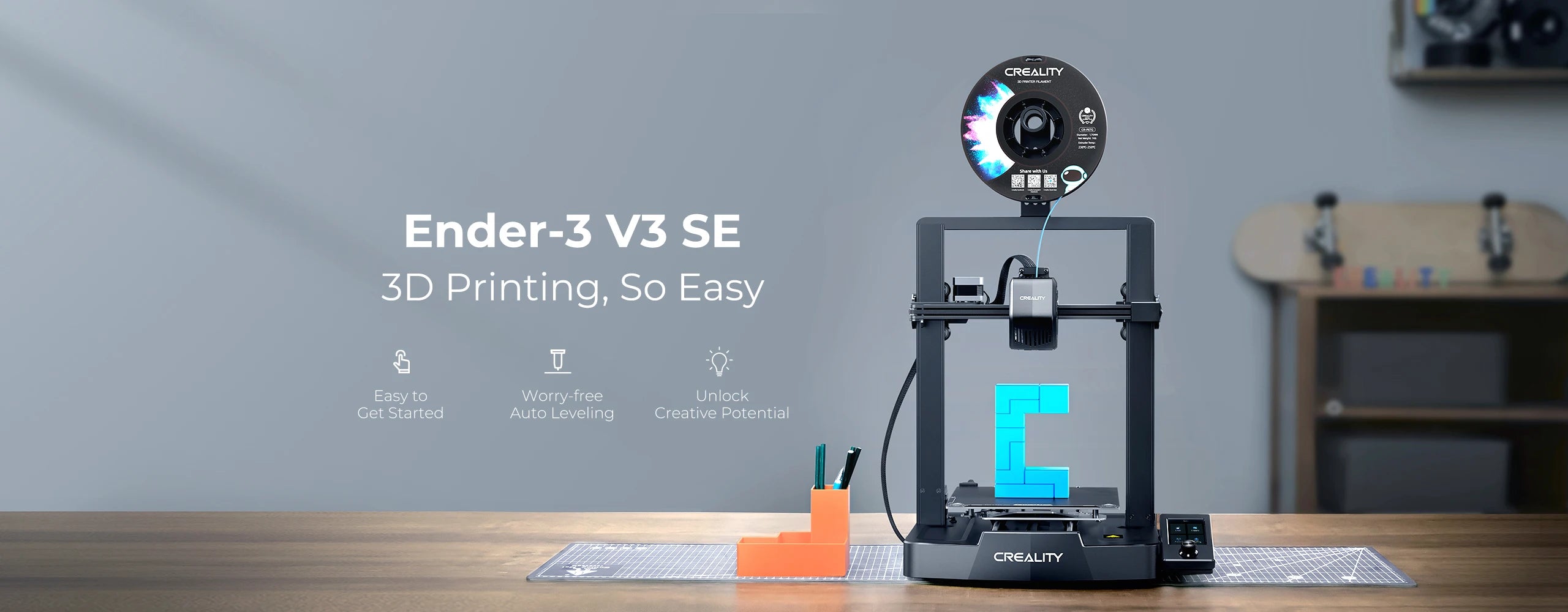 Creality 3D Ender-3 v3 SE Printer Dual Z-axis Capable Sprinte Direct Extruder Worry-free Auto Leveling Faster Printing Speed