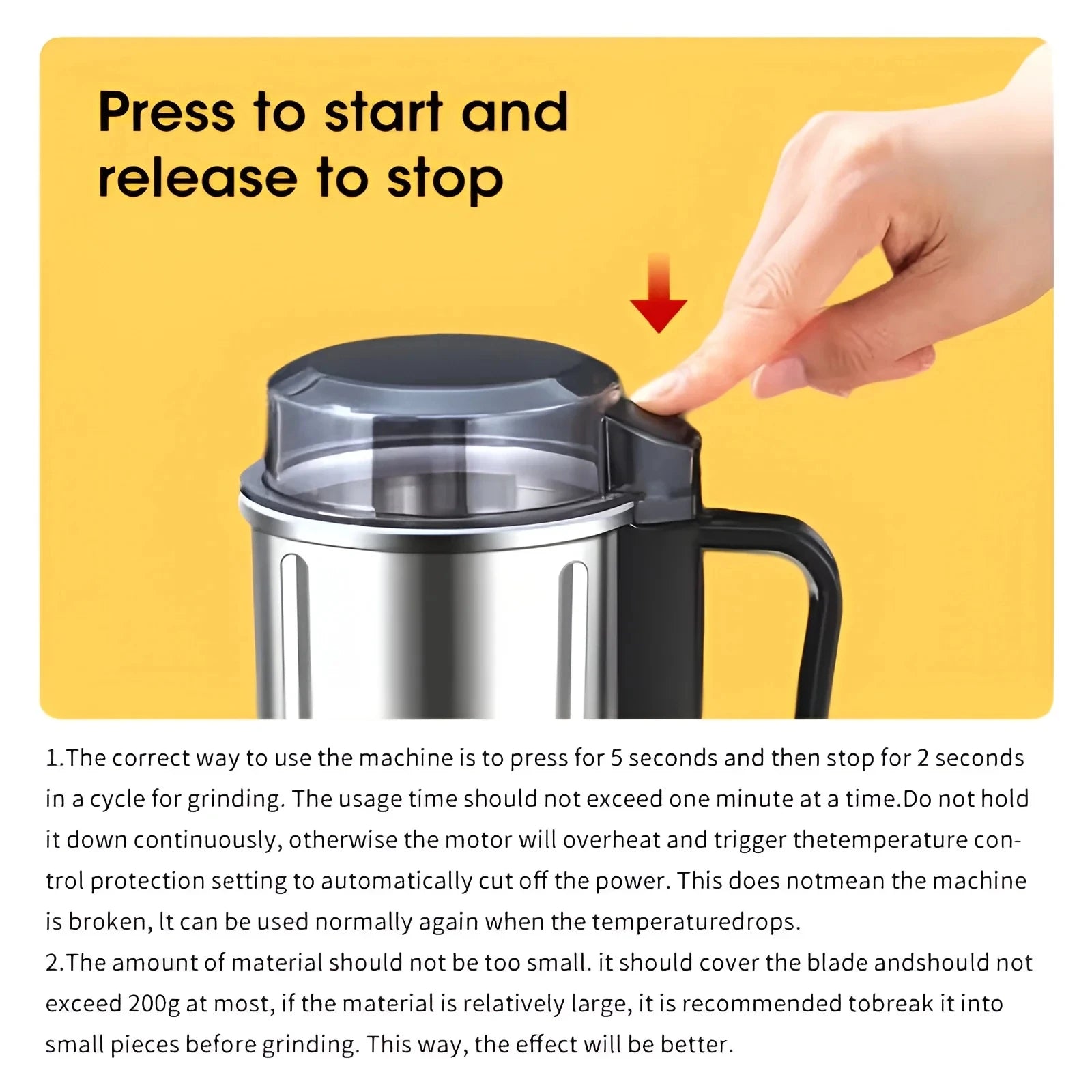 Multi-functional Electric Grinder, High-power Food-grade Coffee & Grain Grinder, Ideal Gift for Coffee & Whole Grain Lovers
