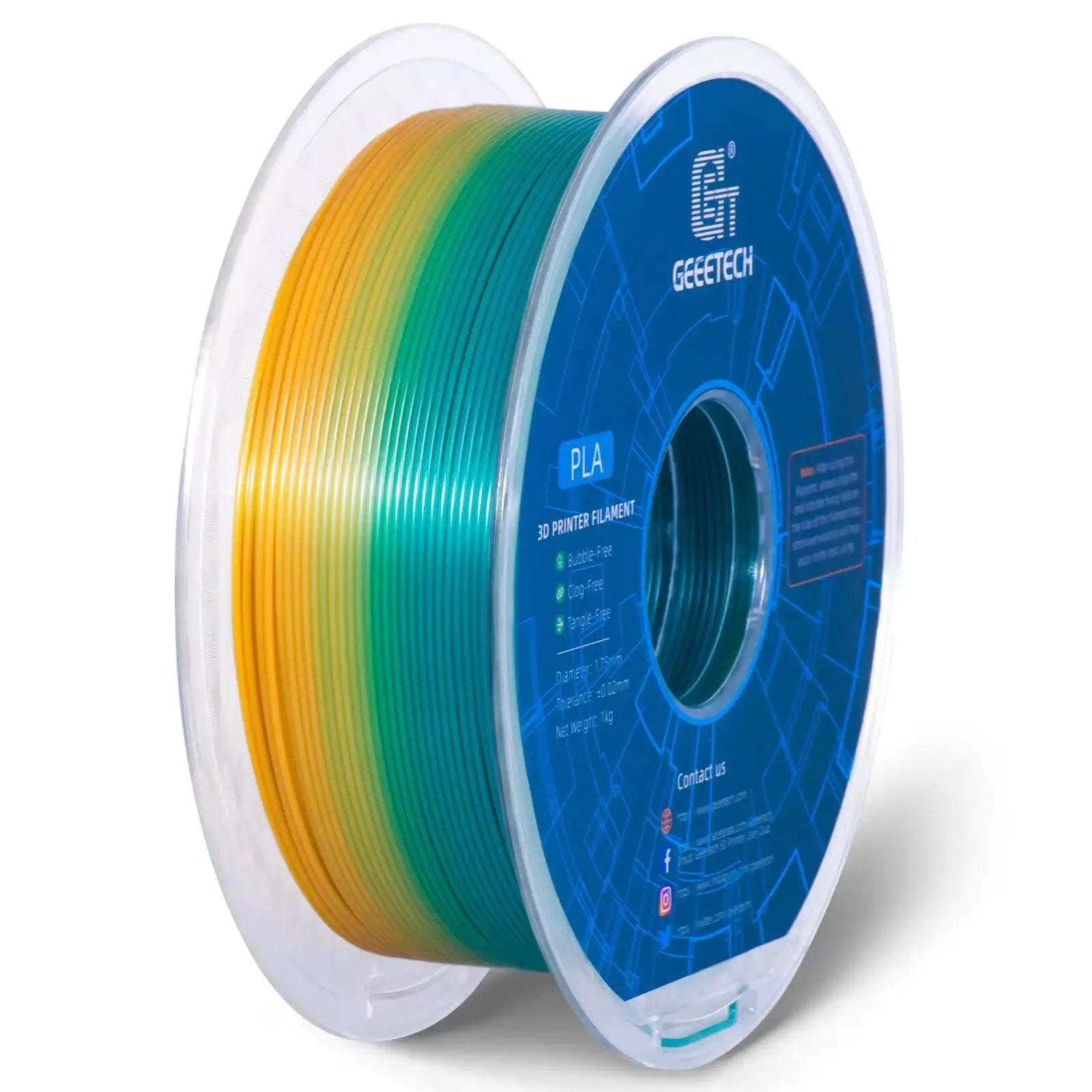GEEETECH 1roll/1kg 1.75mm PLA Silk PLA  Filament Vacuum Packaging Overseas Warehouses Various Colors For 3D Printer Fast Ship