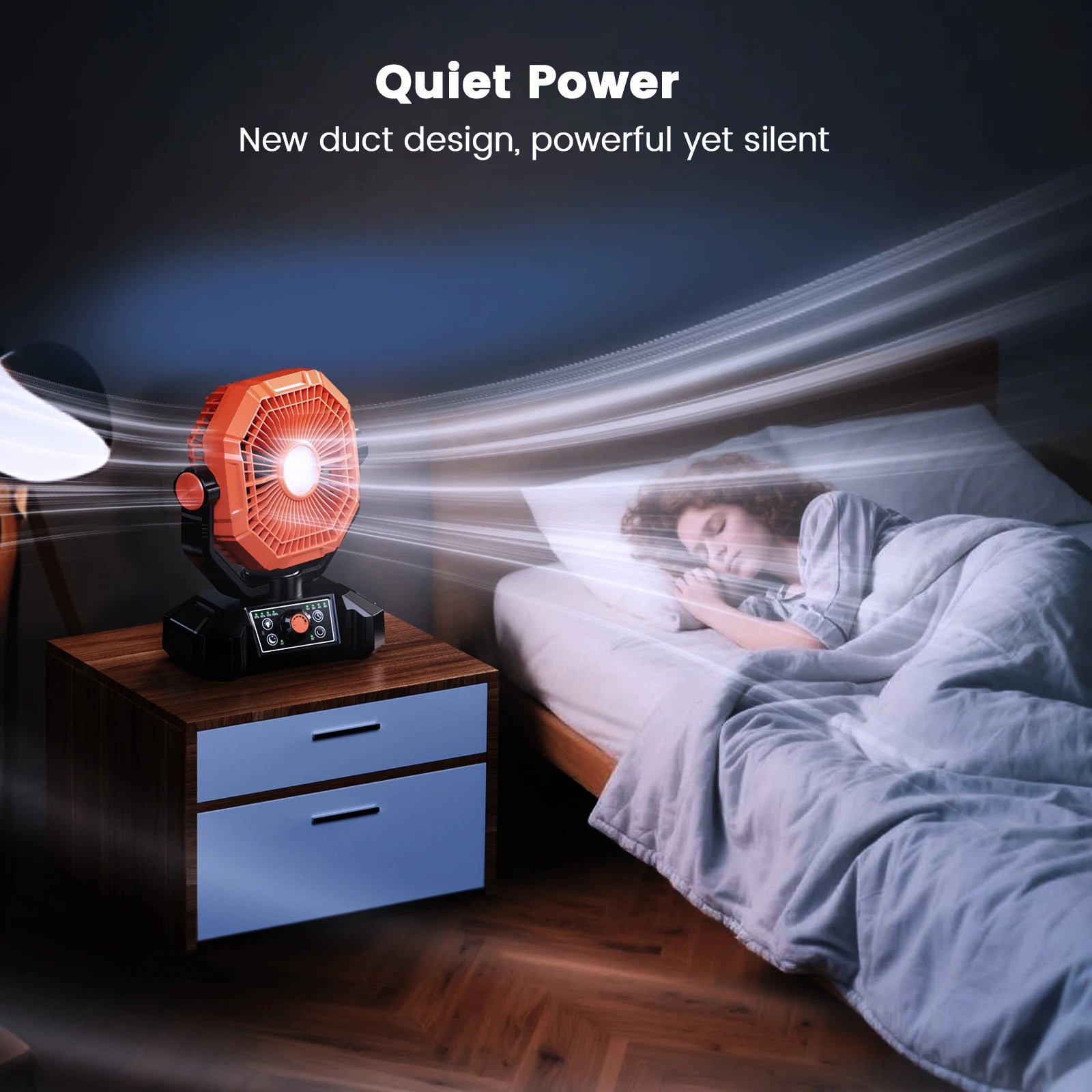 20000mAh Camping Fan with LED Lantern 8 Speed Desk Fan with Remote Portable Outdoor Fan with Hook for Tent Power Outages Jobsite