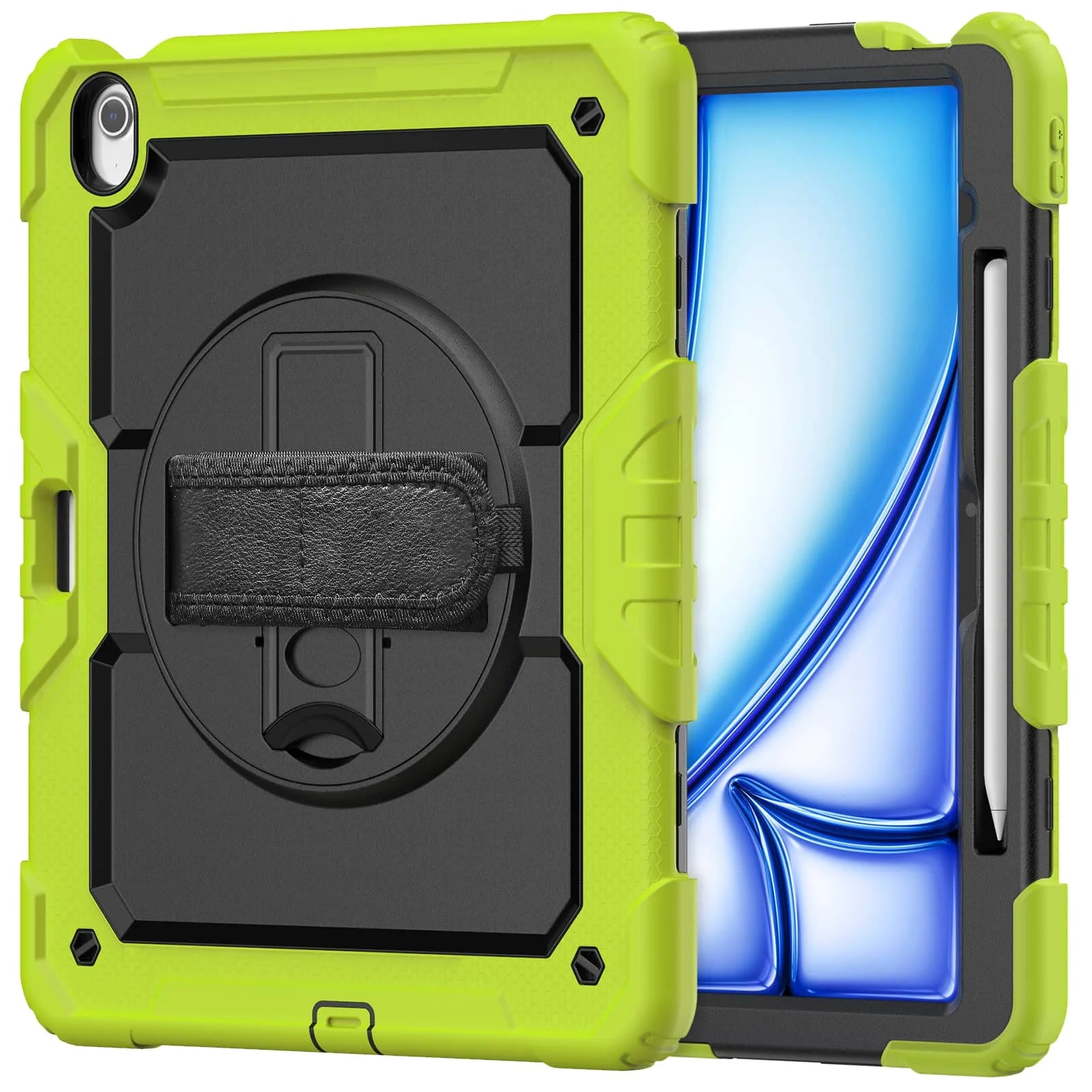 For iPad (A16) 11th Air 11 Air 13 M3  (2025) - Heavy Duty Protective Cover with Screen Protector, Shoulder Strap & Pencil Holder
