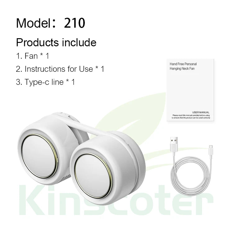 Kinscoter Mini Neck Fan Portable USB Rechargeable Mute Sports NeckFans for Outdoor Ventilador Portatil Abanicos Cooling
