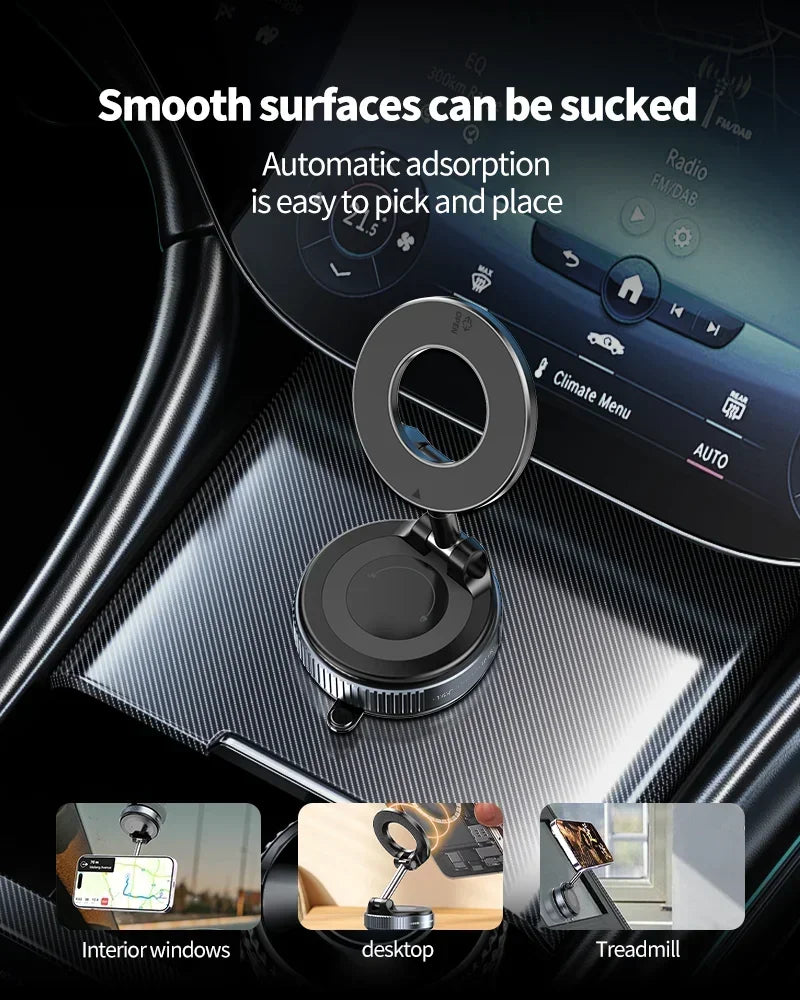 New Strong Magnetic Phone Holder Foldable Design 360° Adjustable Vacuum Car Mount For Cell Phone For Live Streaming 2026