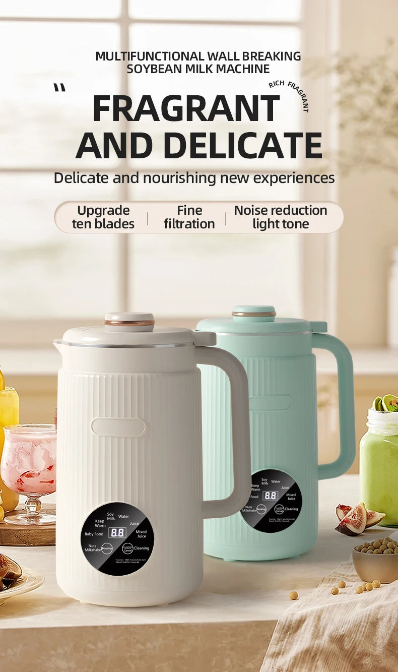 8-in-1 Multifunctional Automatic Nut Milk Machine&Coffee Maker, 40oz Auto Self-Cleaning Delay Start, Keep Warm Boil