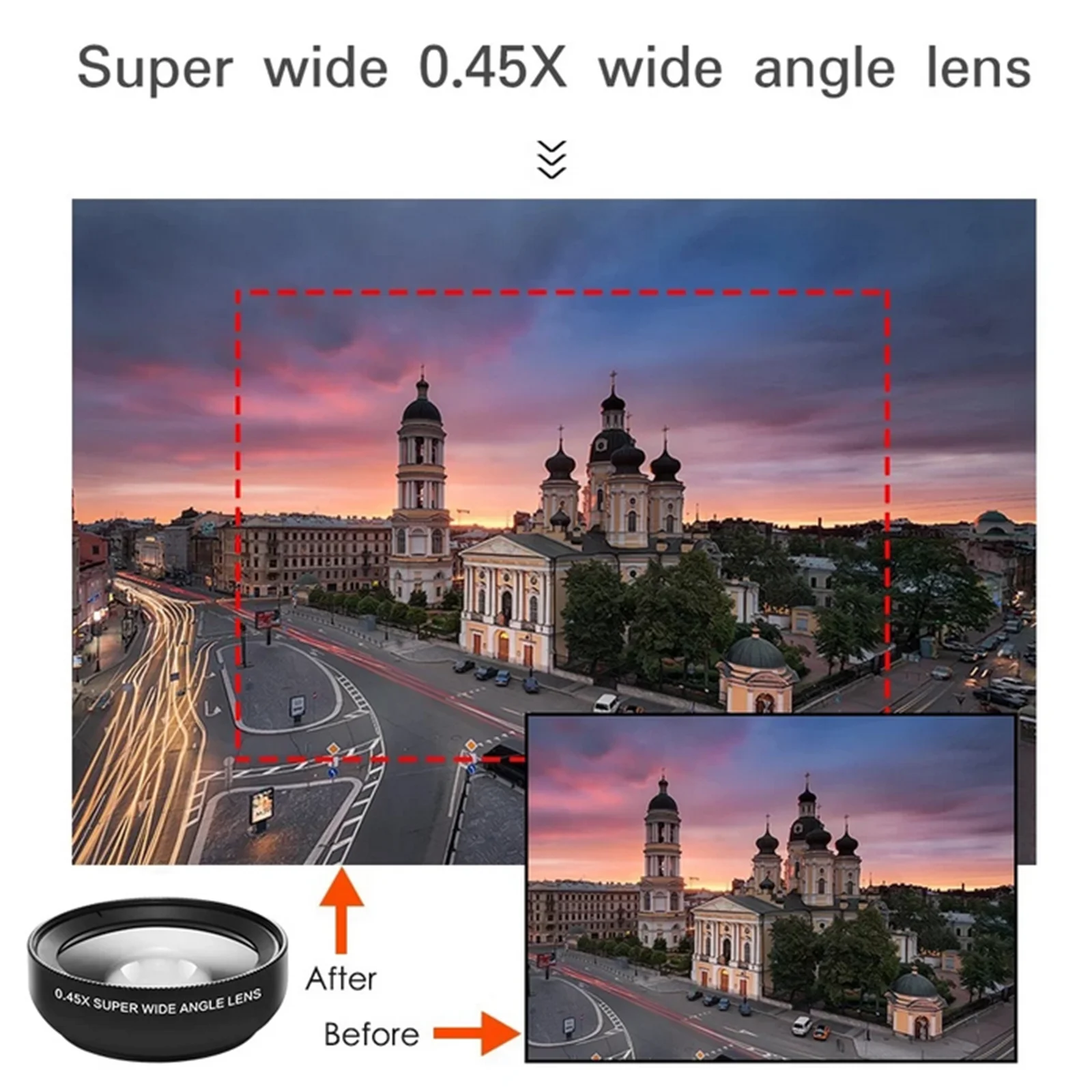 2-In-1 Mobile Phone Lens 0.45X Wide Angle Lens 10X Macro HD Camera Lens Universal for iPhone for Android Phone Len Clip