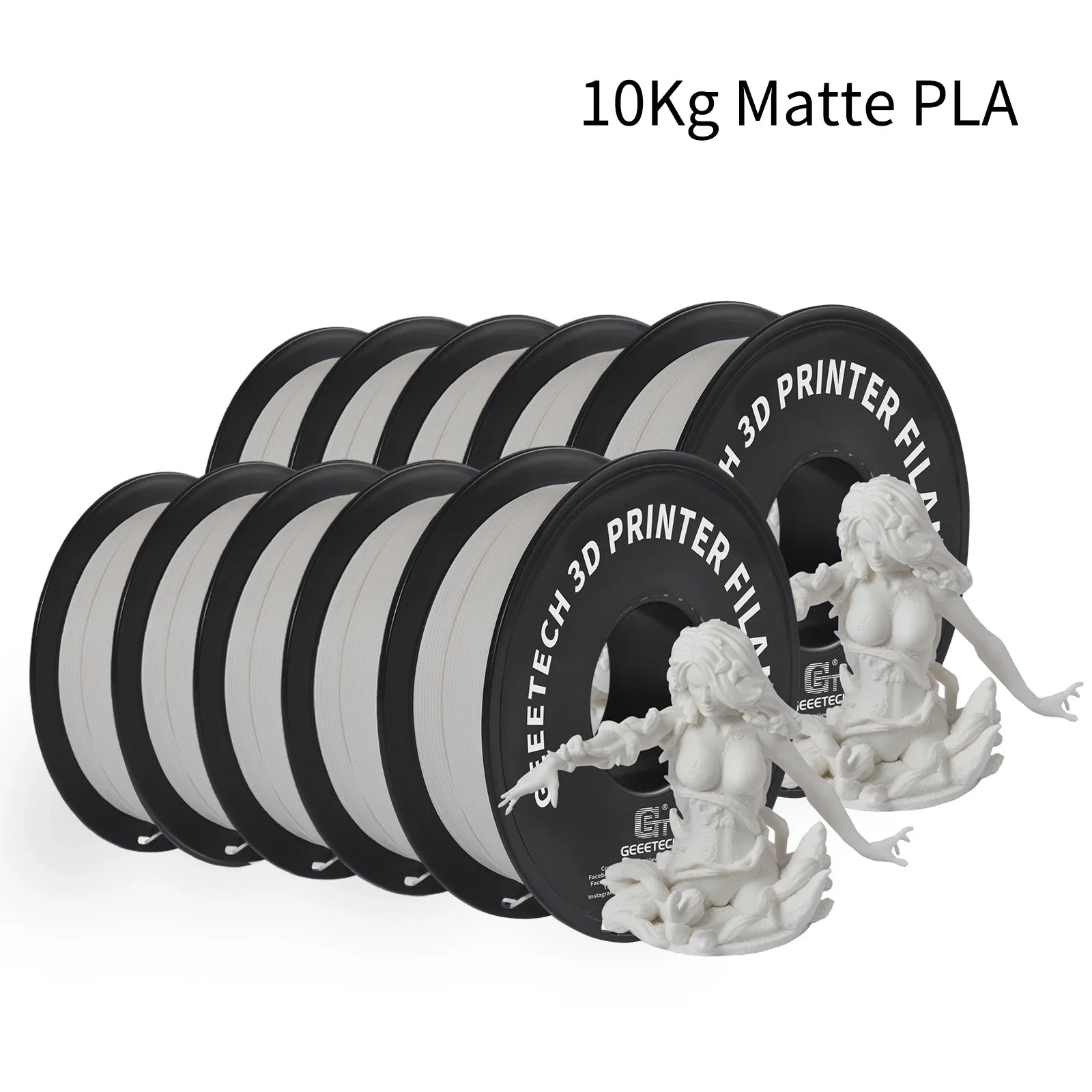 GEEETECH 10Kg 3d Matte PLA Filament 1.75mm Spool Wire For 3D Printer Material,Safety, Vacuum packaging