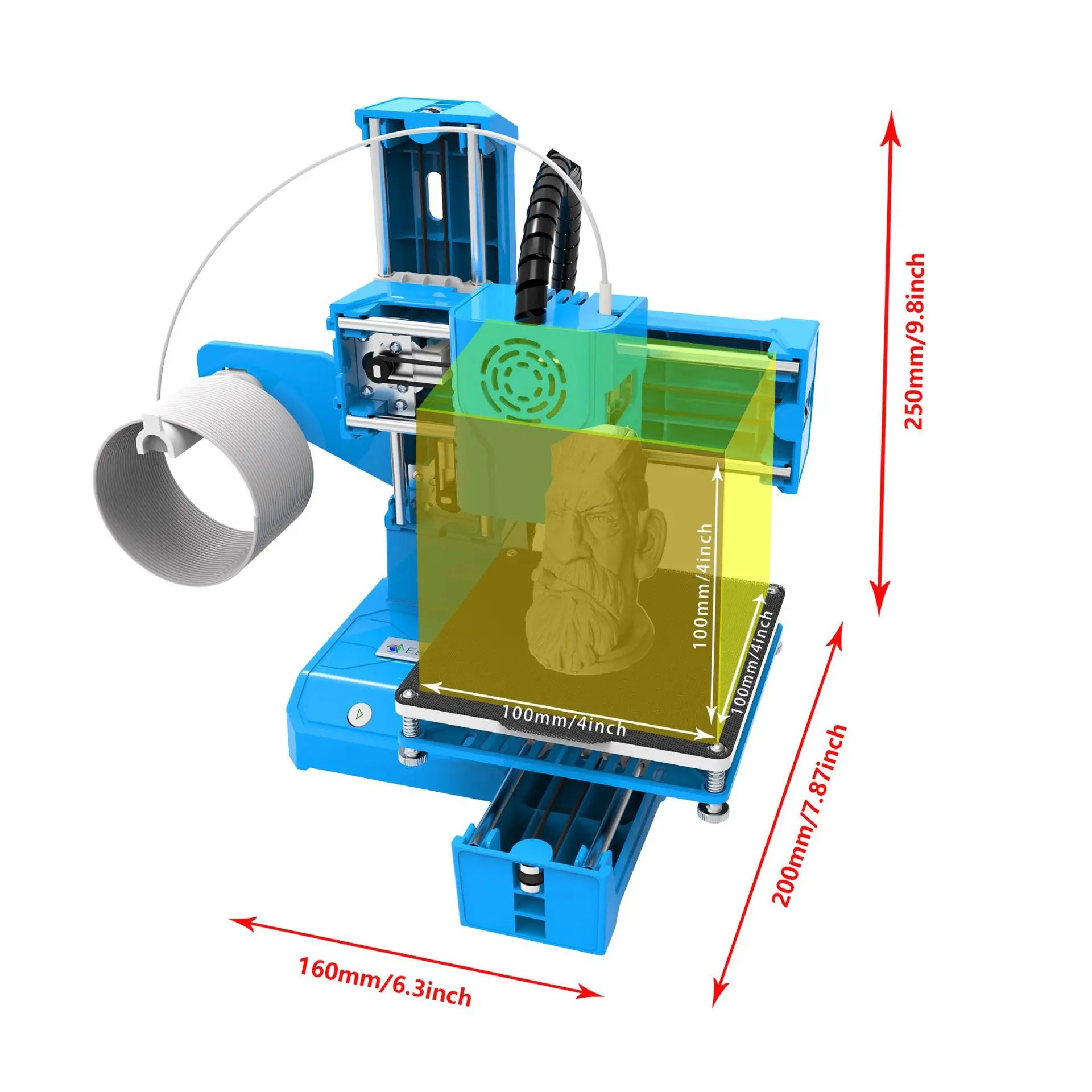 Mini 3D Printer High Precision Silent Printing Compact Desktop Easy Operation for PLA Consumables One Key Printing for Beginners