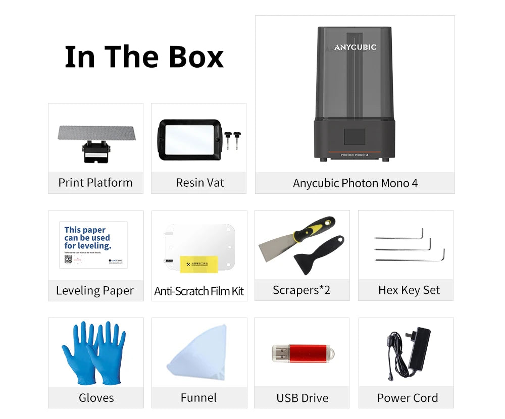 ANYCUBIC Photon Mono 4 AE Version LCD UV Resin 3D Printer High-Speed 3D Printing 7" 10K high-definition screen 153×87×165mm