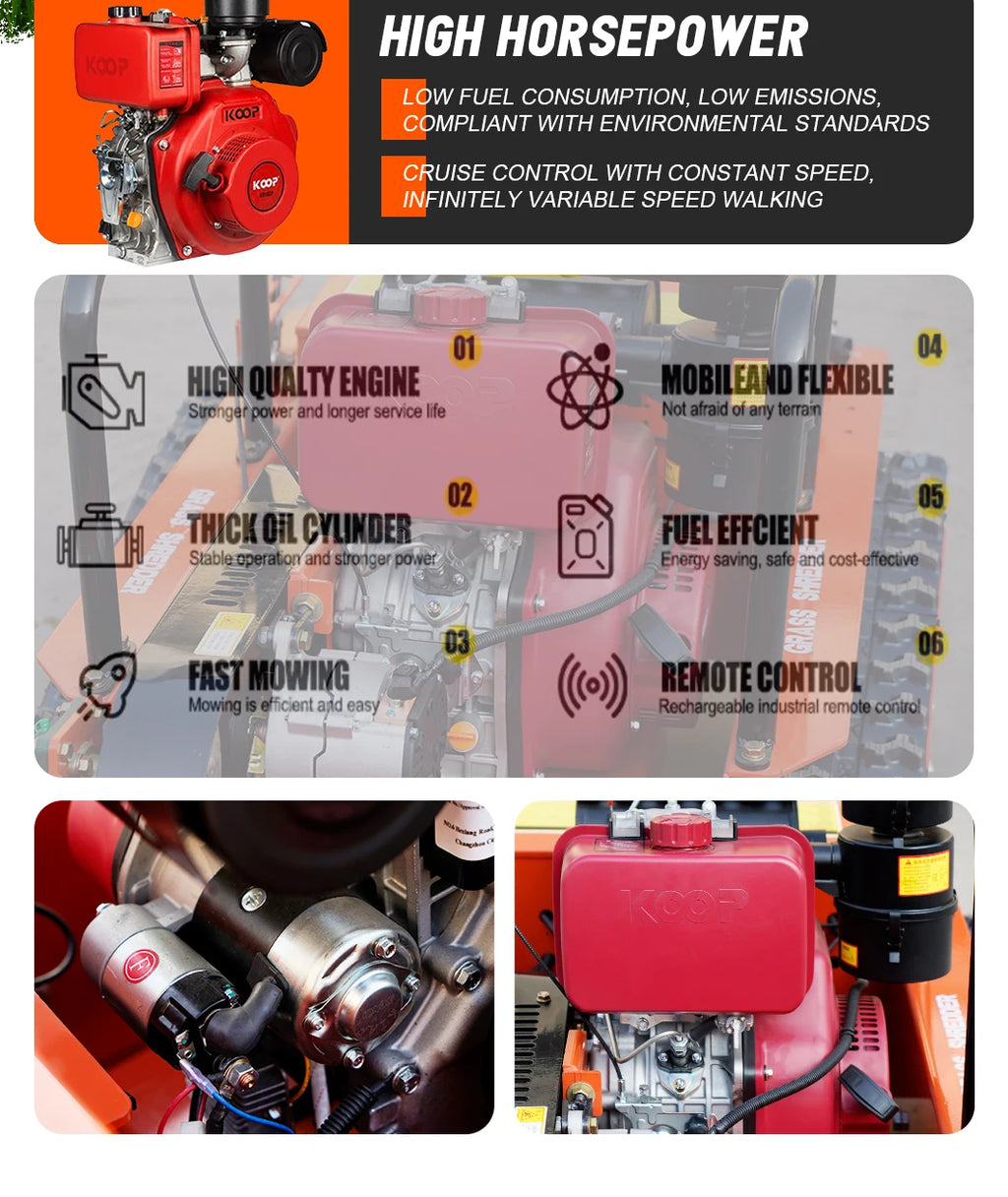 Customized Diesel Lawn Mower Long Life Low Fuel Consumption Strong Power Ce Epa Certified