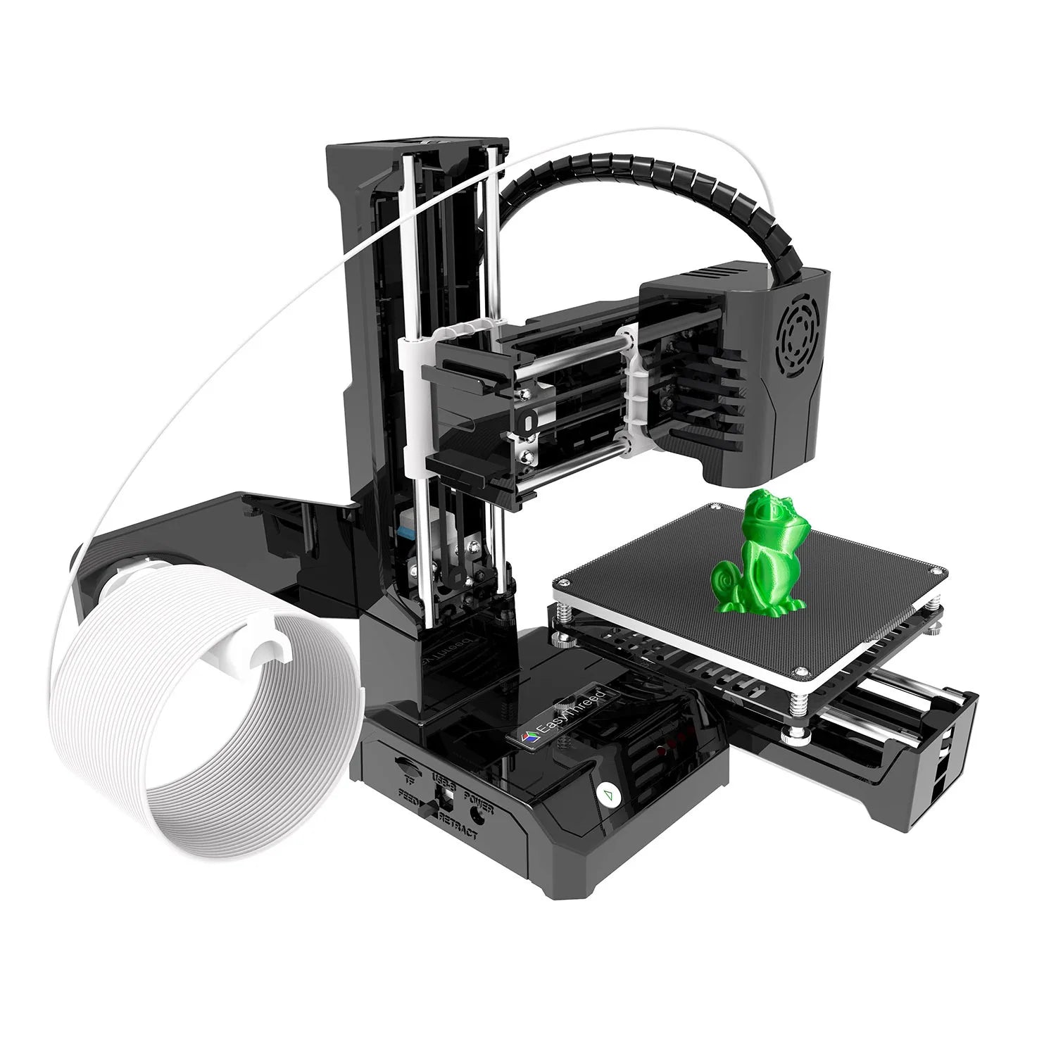 Mini 3D Printer High Precision Silent Printing Compact Desktop Easy Operation for PLA Consumables One Key Printing for Beginners
