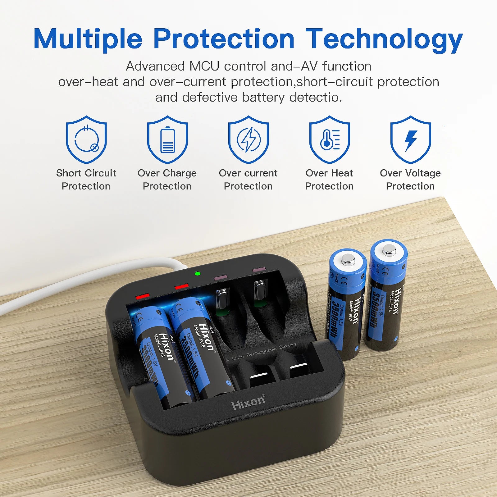 Hixon aa 1.5V Li-ion Rechargeable Battery 3500mWh 1.5V Lithium AA Rechargeable Batteries 1.5v AA Battery For Remote Control Toy
