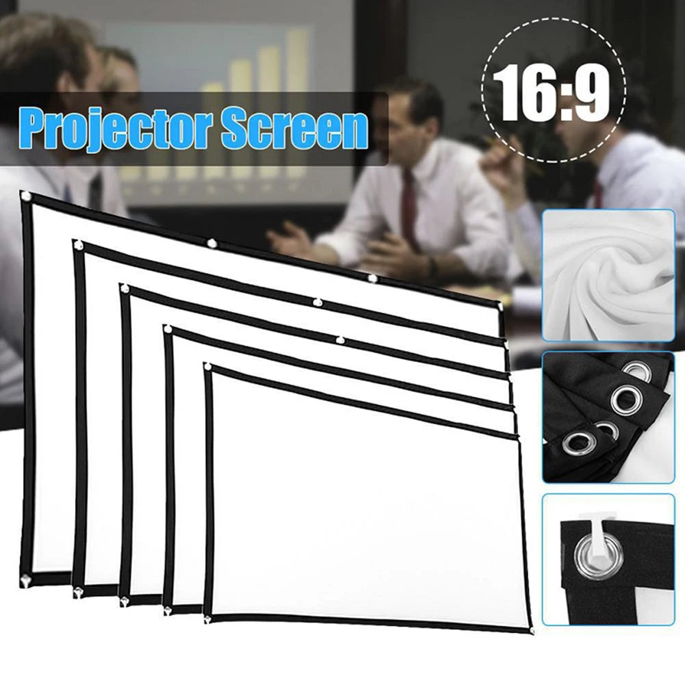 60 72 84 100 120 150 inch Projector Curtain 16:9 Home Office KTV Display Screen