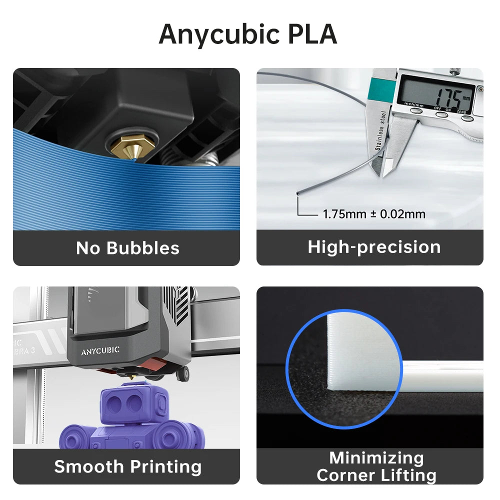 ANYCUBIC 10KG Refill PLA Filament 3D Printer 1.75mm Spooless Plastic Rubber Filament Material For FDM 3D Printer for Kobra 3 S1C
