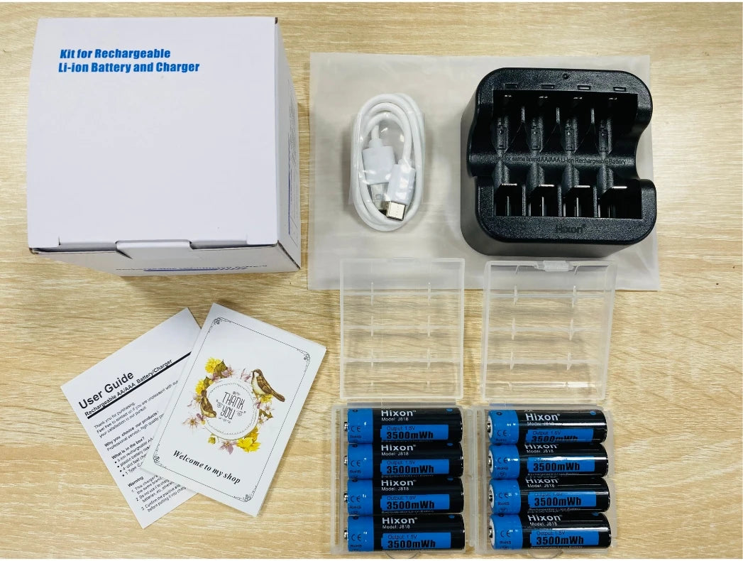 Hixon aa 1.5V Li-ion Rechargeable Battery 3500mWh 1.5V Lithium AA Rechargeable Batteries 1.5v AA Battery For Remote Control Toy