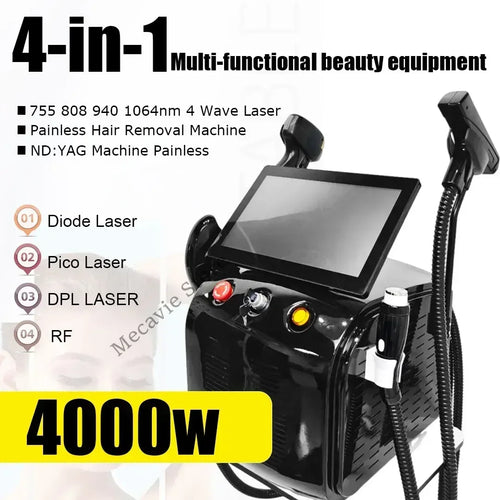 4000W 4-in-1 Diode Hair Removal And Tattoo Removal Photon Skin Rejuvenation And Firming Beauty Salon Exclusive 4 Wavelengths