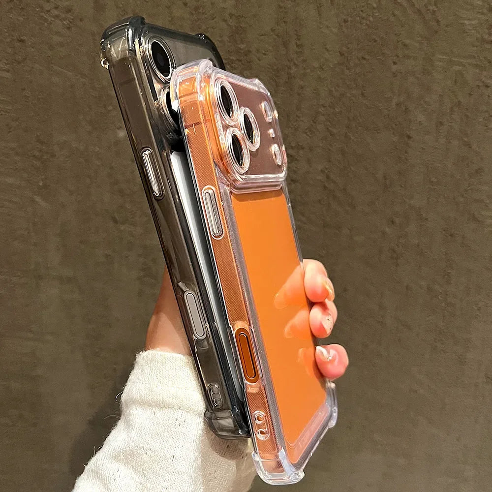 Luxury Shockproof Clear Phone Case For iPhone 17 16 15 14 13 12 11 Pro X XR XS Max Plus Air Soft Transparent Bumper Cases Cover