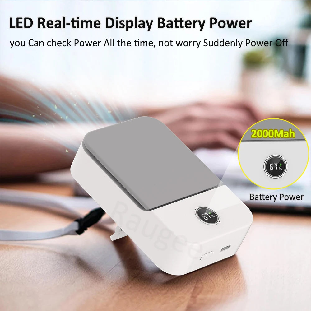 Portable Waist Fan Mini Waist Clip Fan Portable Hanging Neck Fan USB Rechargeable Wearable Waist Belt Fan for Outdoor Camping