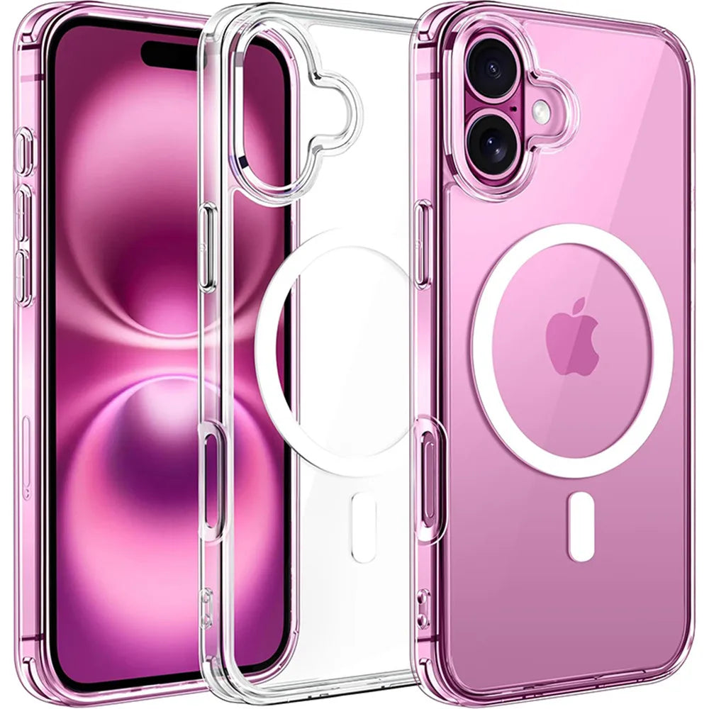 Luxury Magnetic Wireless Charge For Magsafe Case for iPhone 17 16 15 14 13 12 11 Pro Max Plus Mini Back Cover Transparent  2030