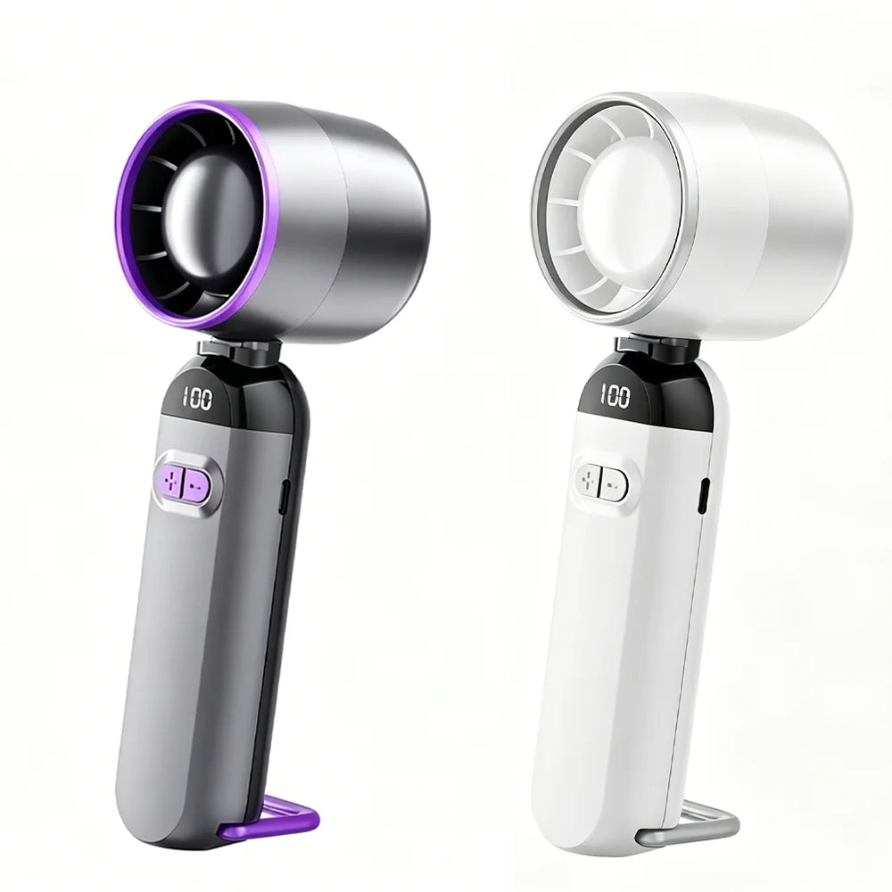 Portable Handheld Fan 3000mAh Foldable Neck Fan Personal Cooling 1-100 Speeds Turbo Airflow USB Rechargeable Mini Fan for Travel