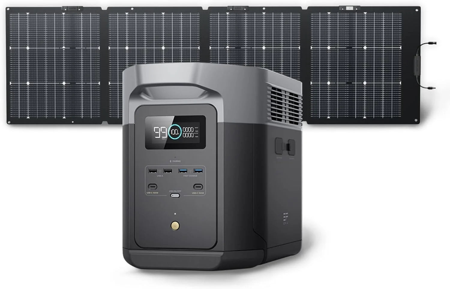 ECOFLOW Portable Power Station DELTA 2 Max, 1900Wh Solar Powered Generator, 2400W LFP Solar Generator, Full Charge in 1 Hr