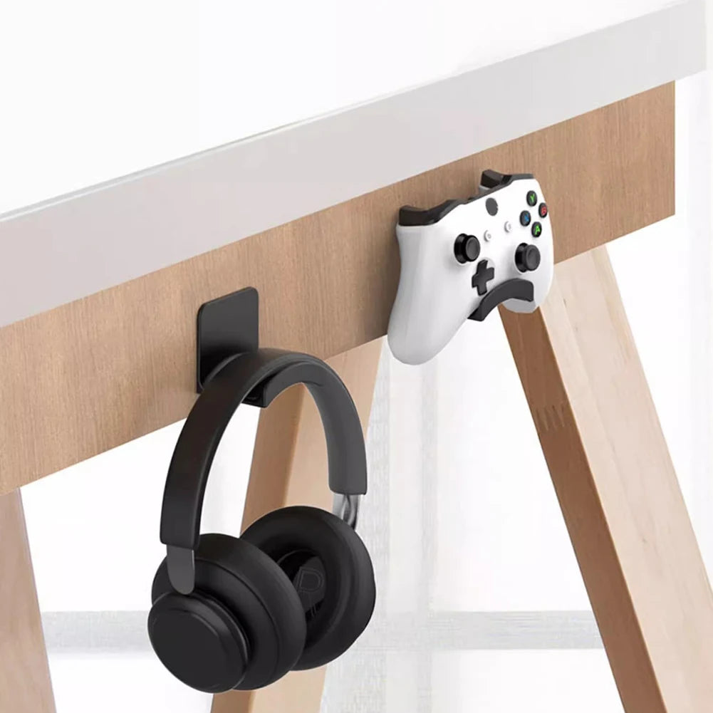 1-5PCS Universal Headphone Stand Adhensive Plastic Wall Mount Hanger Under Desk Headset Rack Holder Support for Gaming Earphone