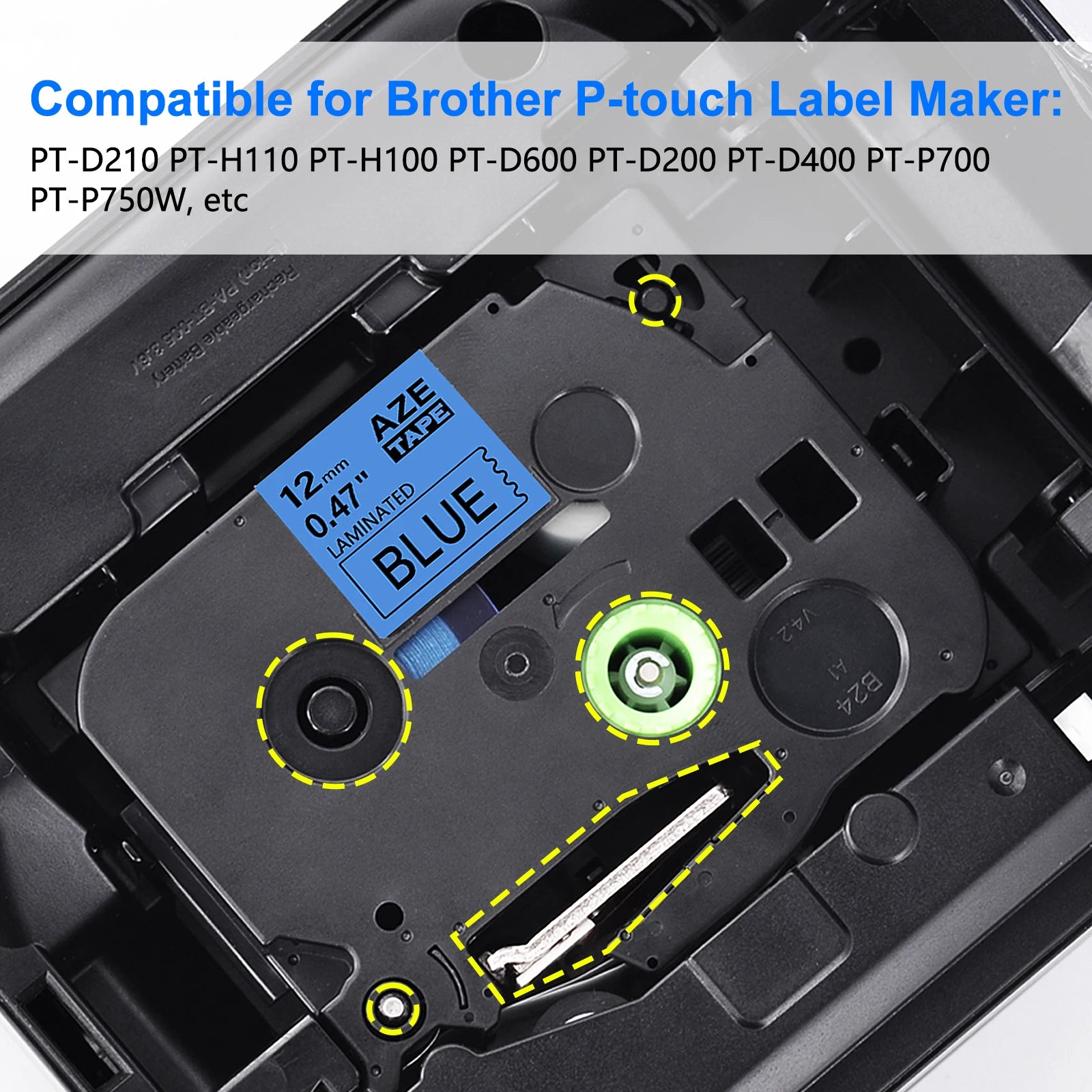 6mm/9mm/12mm 231 Label Tape Compatible for Brother P-Touch Label Printer TZ TZE 131 231 251 631 335 Ribbon U.S. Local Shipping