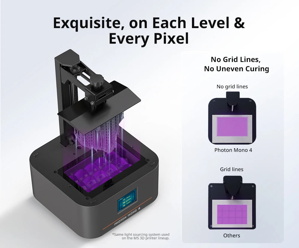 ANYCUBIC Photon Mono 4 AE Version LCD UV Resin 3D Printer High-Speed 3D Printing 7" 10K high-definition screen 153×87×165mm