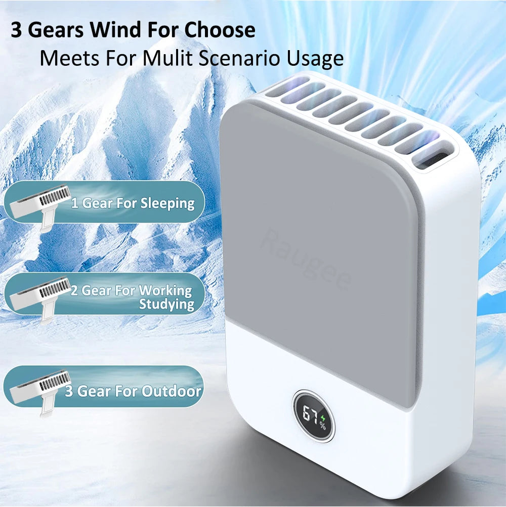 Portable Waist Fan Mini Waist Clip Fan Portable Hanging Neck Fan USB Rechargeable Wearable Waist Belt Fan for Outdoor Camping