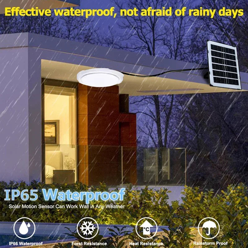 LED Solar Ceiling Light 3 Color Waterproof Solar Lamp With Remote Control Indoor Home Top Ceiling Lights Outdoor Garden Lighting