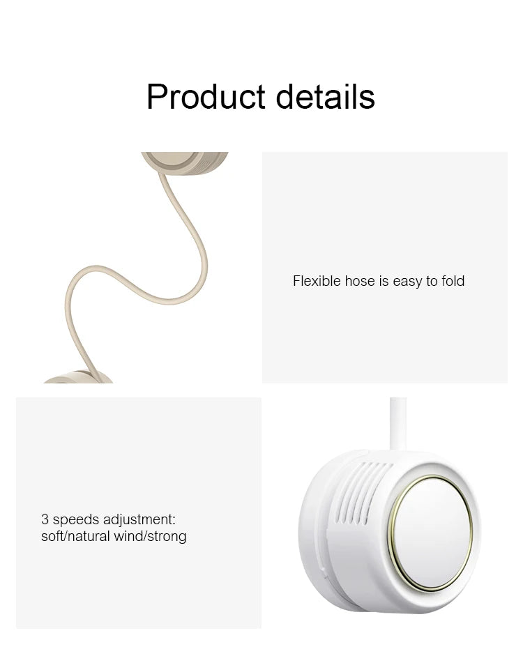 Kinscoter Mini Neck Fan Portable USB Rechargeable Mute Sports NeckFans for Outdoor Ventilador Portatil Abanicos Cooling
