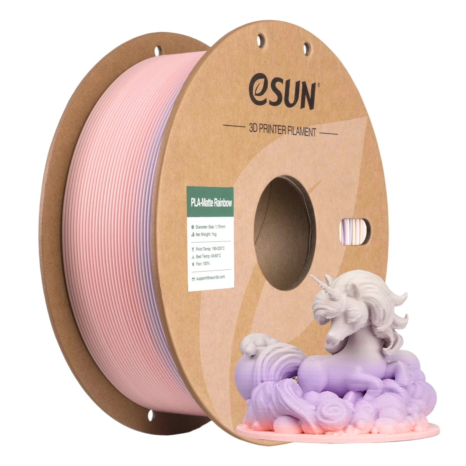 eSUN PLA 3D Printer Filament 1.75mm 1KG Rainbow Matte PLA 3D Filament For Bambu Lab Rainbow Color PLA Matte 3D Printing Material
