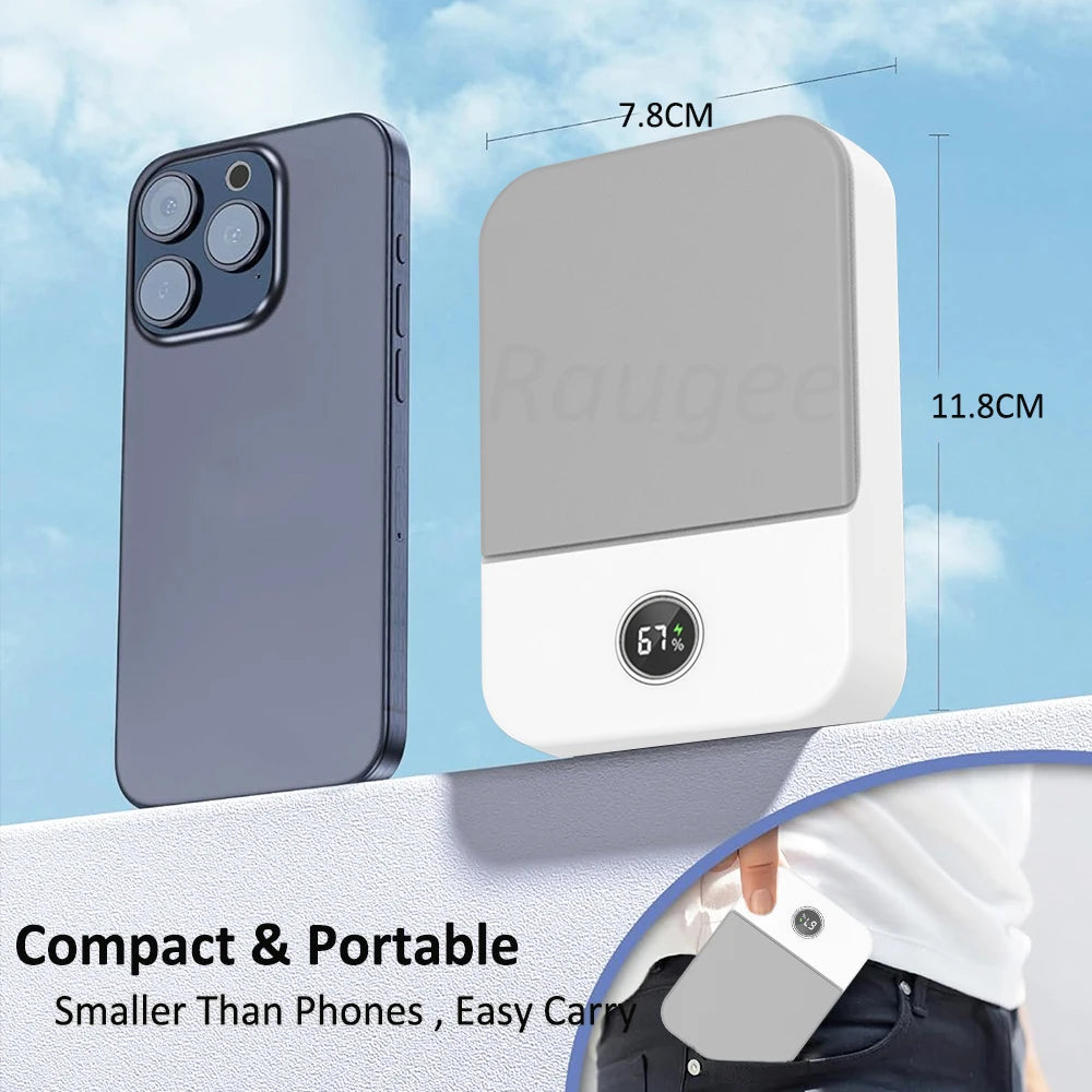 Portable Waist Fan Mini Waist Clip Fan Portable Hanging Neck Fan USB Rechargeable Wearable Waist Belt Fan for Outdoor Camping