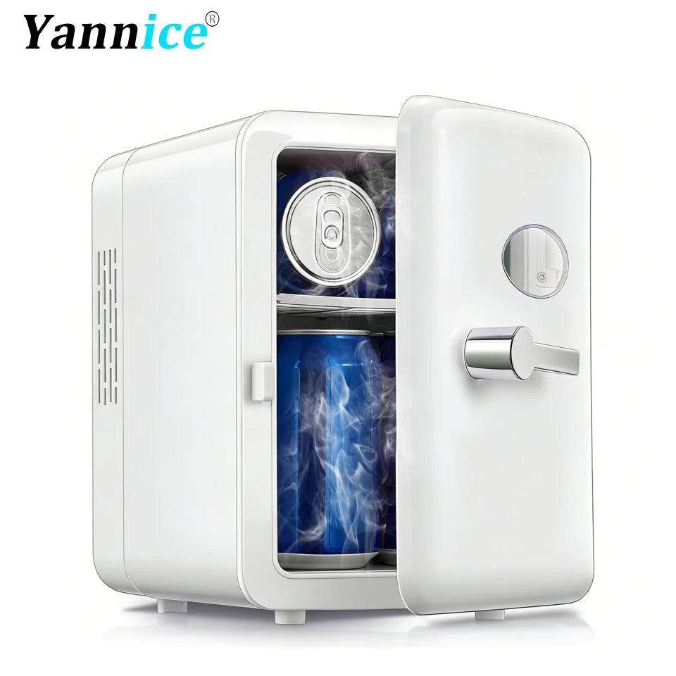 Portable 4L Mini Beauty Fridge Car & Home Dual Use Cooling Heating Refrigerator Skincare Cosmetics Makeup Face Fridge for Travel