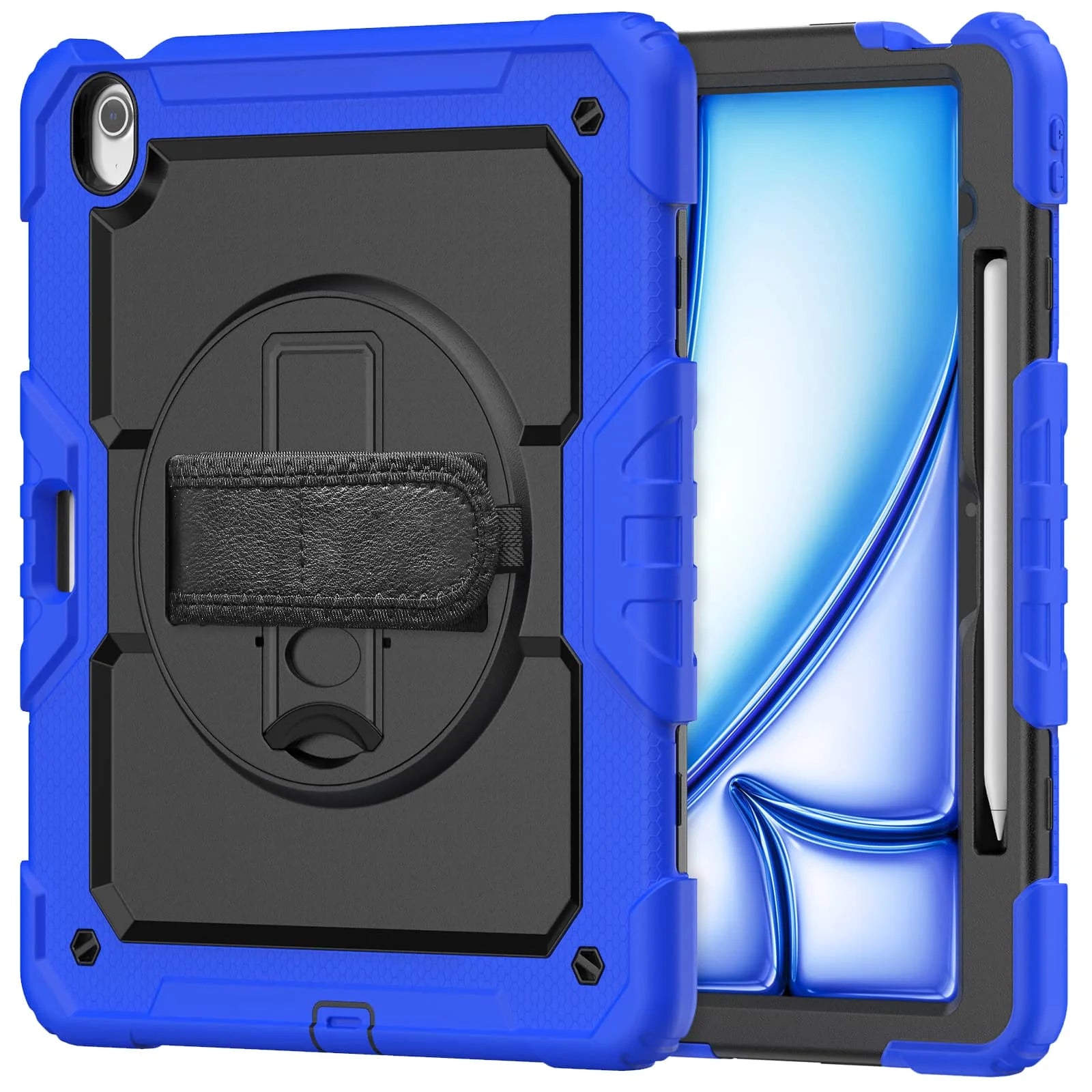 For iPad (A16) 11th Air 11 Air 13 M3  (2025) - Heavy Duty Protective Cover with Screen Protector, Shoulder Strap & Pencil Holder