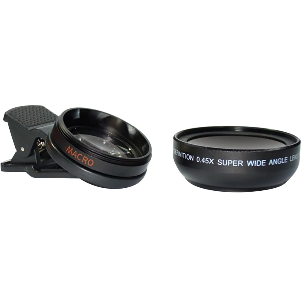 2-In-1 Mobile Phone Lens 0.45X Wide Angle Lens 10X Macro HD Camera Lens Universal for iPhone for Android Phone Len Clip