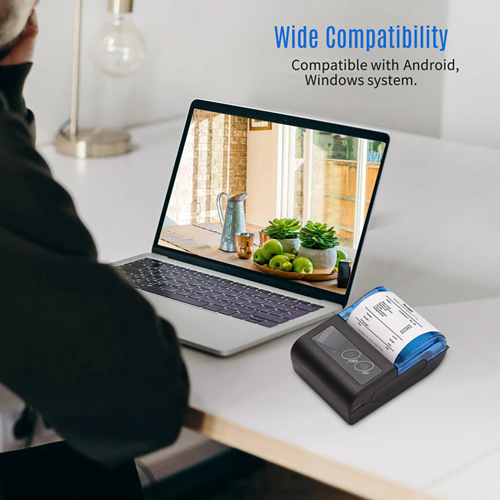 Bisofice Portable Mini Thermal Printer 2 Inch Wireless USB Receipt Bill Ticket Printer with 58mm Print Paper  for Restaurant